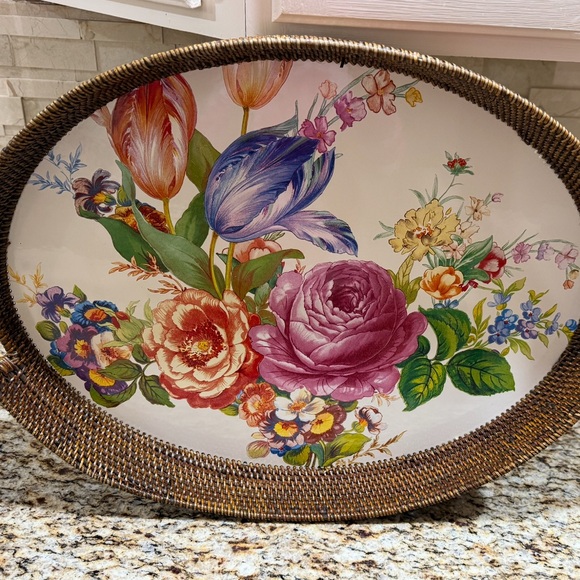 MacKenzie-Childs Pink and Red Floral Decor Accent